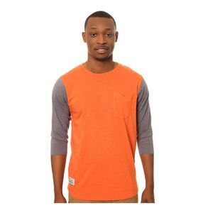 Fourstar Clothing Mens The Malto Baseball Basic T-Shirt, Orange, NWT
